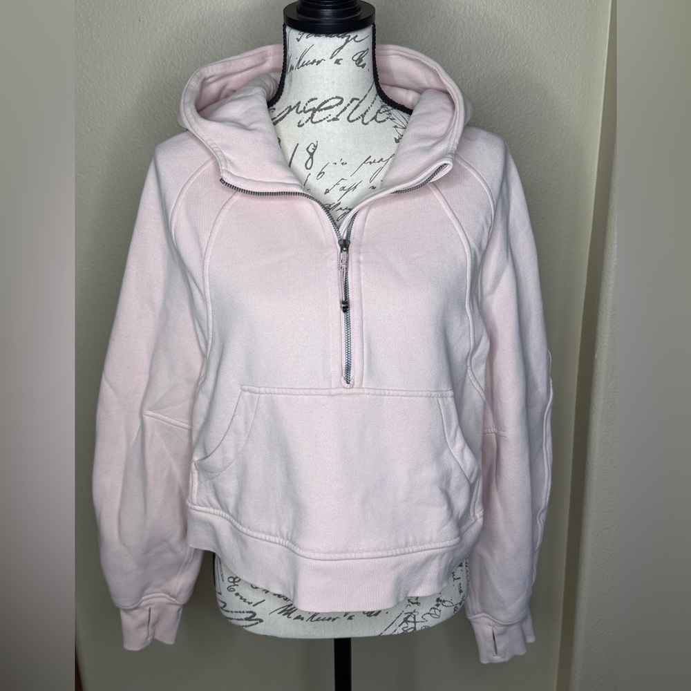 Lululemon Scuba Oversized Half- Zip Hoodie in a soft Pink, gently used.